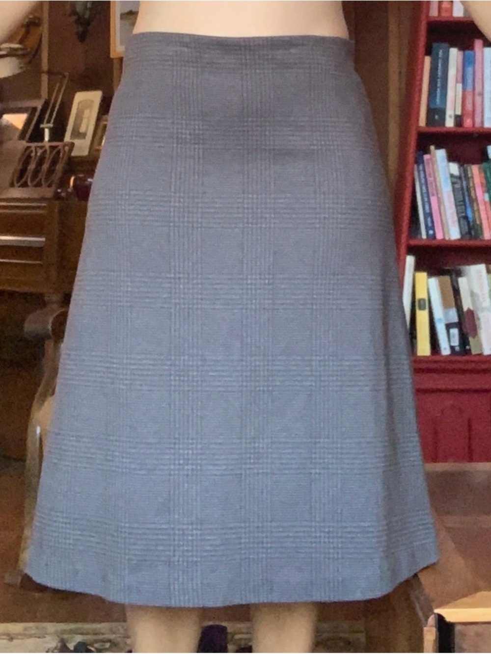 Uniqlo Gray Plaid A-Line Skirt